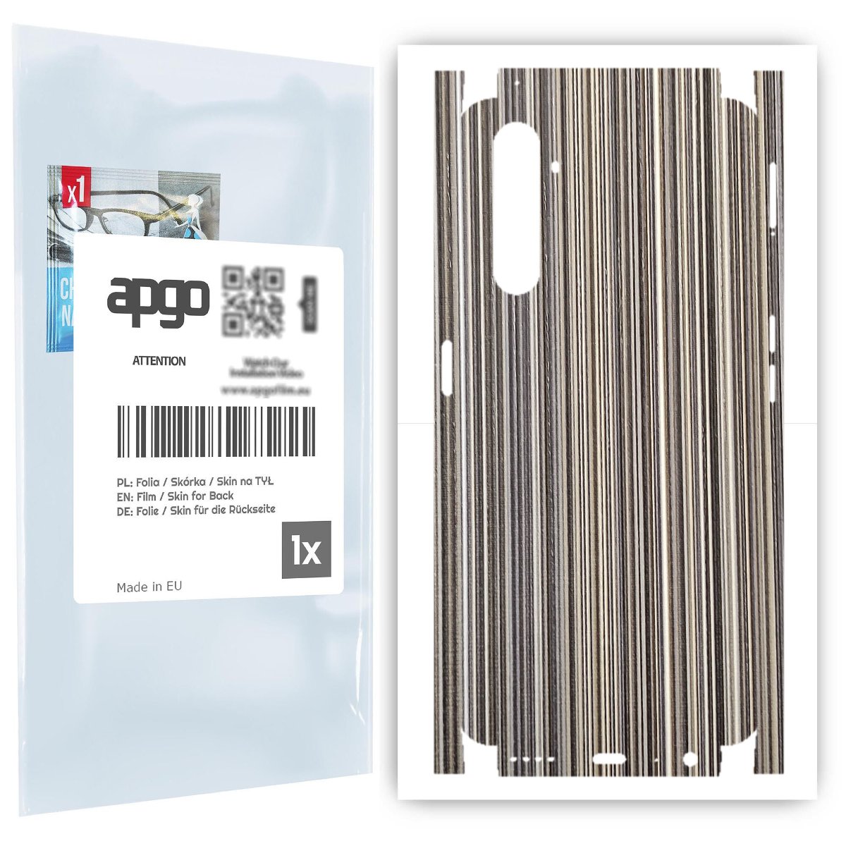 Folia naklejka skórka strukturalna na TYŁ+BOKI do Realme 6 Pro -  Tkanina Paski Mix - apgo SKINS