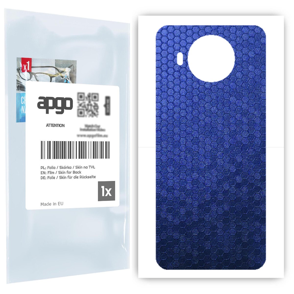 Folia naklejka skórka strukturalna na TYŁ do Nokia 8.3 5G -  Plaster Miodu Niebieski - apgo SKINS
