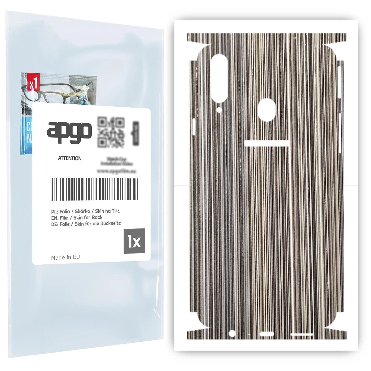 Folia naklejka skórka strukturalna na TYŁ+BOKI do Samsung Galaxy A20s -  Tkanina Paski Mix - apgo SKINS