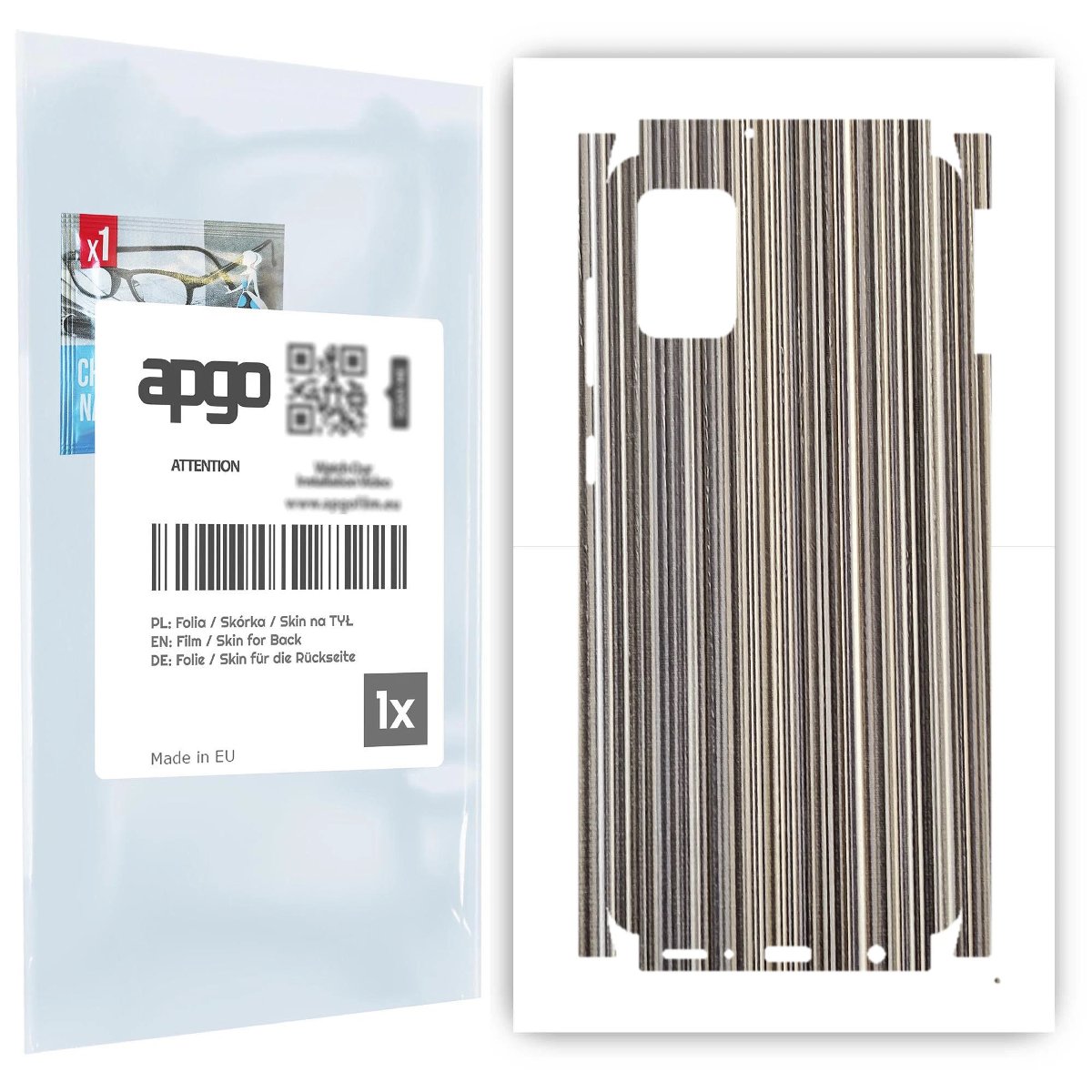Folia naklejka skórka strukturalna na TYŁ+BOKI do Samsung Galaxy A31 -  Tkanina Paski Mix - apgo SKINS