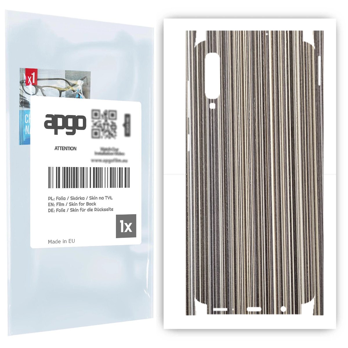 Folia naklejka skórka strukturalna na TYŁ+BOKI do Samsung Galaxy A50 -  Tkanina Paski Mix - apgo SKINS