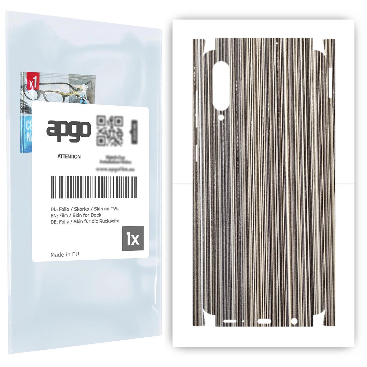 Folia naklejka skórka strukturalna na TYŁ+BOKI do Samsung Galaxy A50s -  Tkanina Paski Mix - apgo SKINS