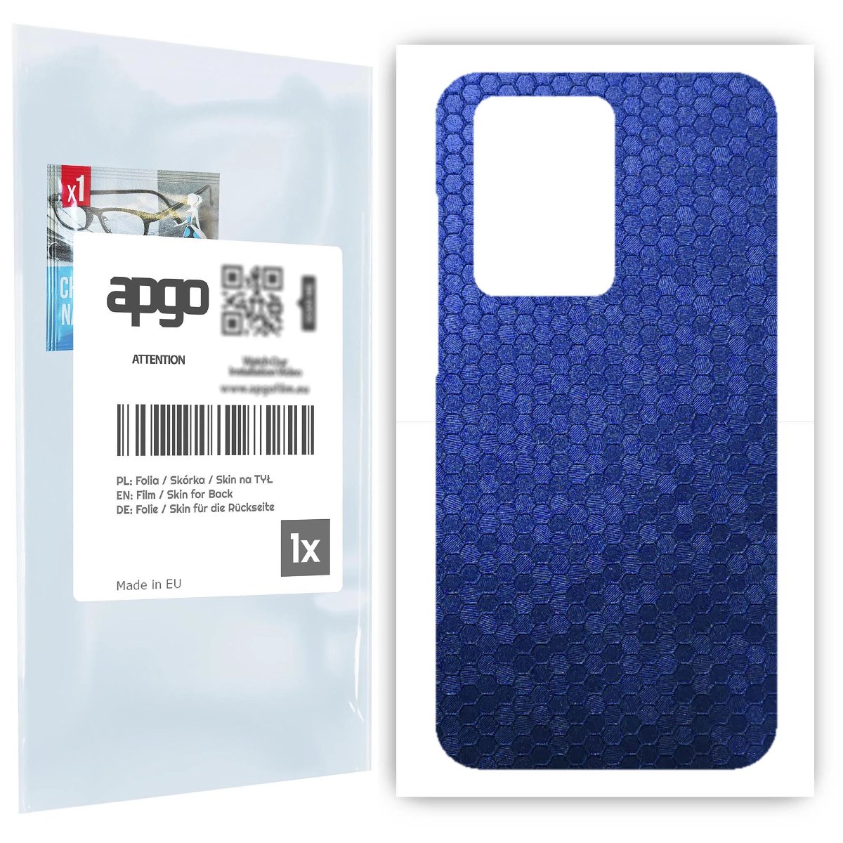 Folia naklejka skórka strukturalna na TYŁ do Samsung Galaxy S20 Ultra -  Plaster Miodu Niebieski - apgo SKINS