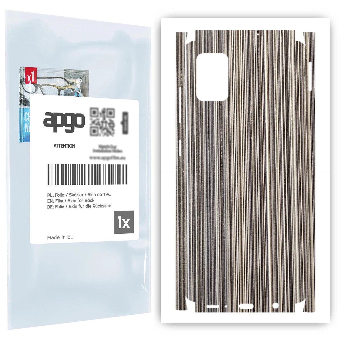 Folia naklejka skórka strukturalna na TYŁ+BOKI do Samsung Galaxy A51 -  Tkanina Paski Mix - apgo SKINS