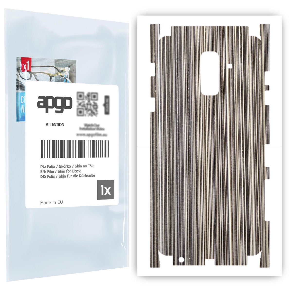 Folia naklejka skórka strukturalna na TYŁ+BOKI do Samsung Galaxy A6+ (2018) -  Tkanina Paski Mix - apgo SKINS