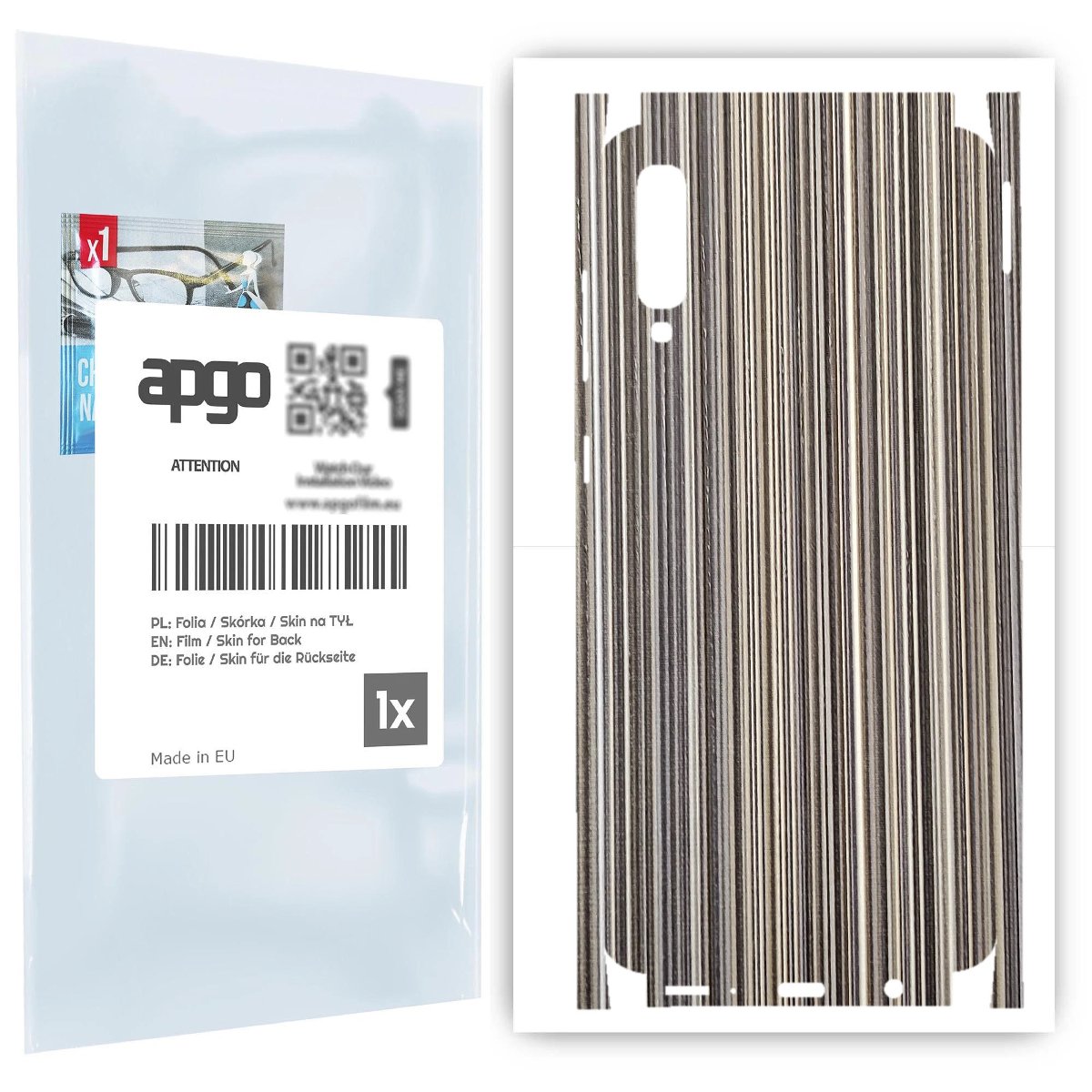 Folia naklejka skórka strukturalna na TYŁ+BOKI do Samsung Galaxy A70 -  Tkanina Paski Mix - apgo SKINS