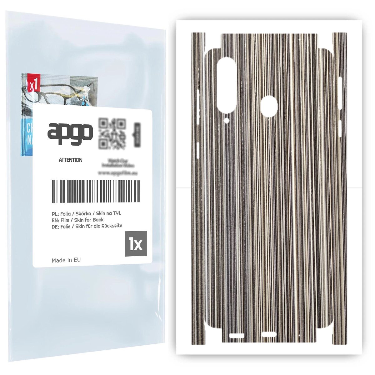 Folia naklejka skórka strukturalna na TYŁ+BOKI do Samsung Galaxy A8s -  Tkanina Paski Mix - apgo SKINS