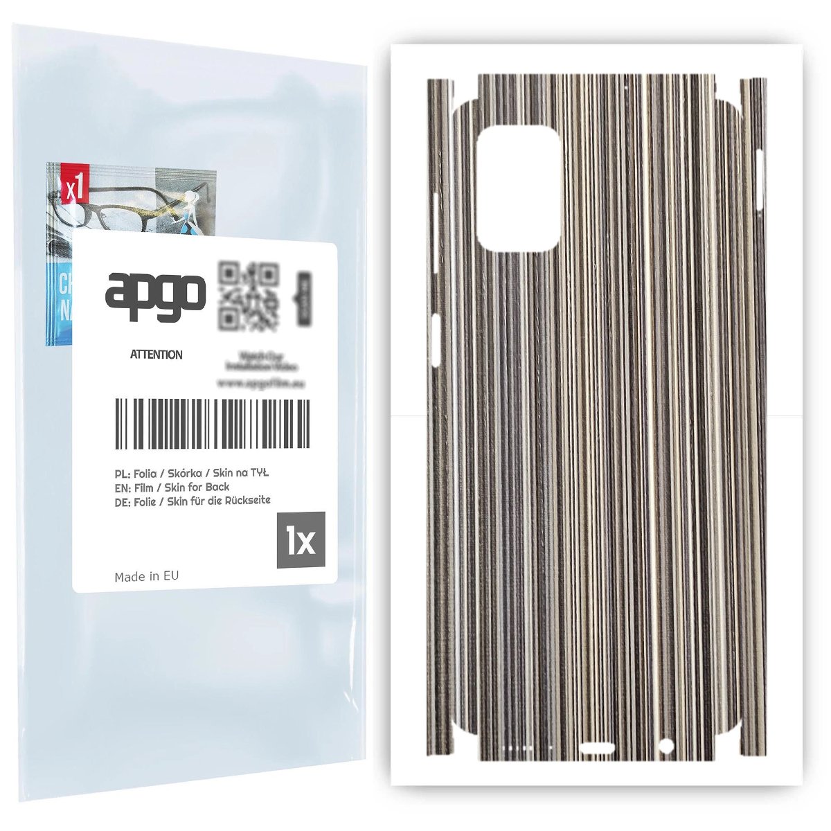 Folia naklejka skórka strukturalna na TYŁ+BOKI do Samsung Galaxy M51 -  Tkanina Paski Mix - apgo SKINS