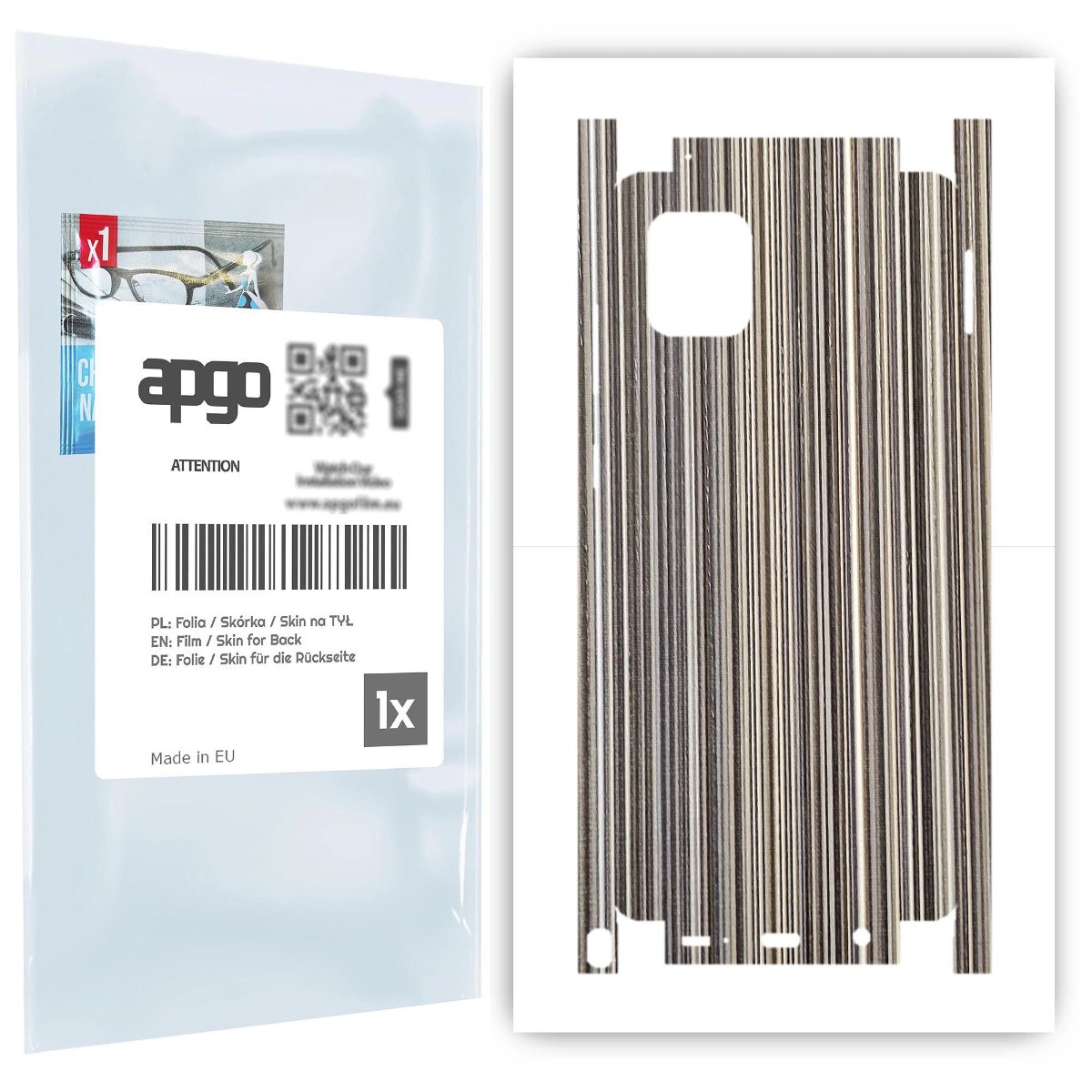 Folia naklejka skórka strukturalna na TYŁ+BOKI do Samsung Galaxy Note 10 Lite -  Tkanina Paski Mix - apgo SKINS