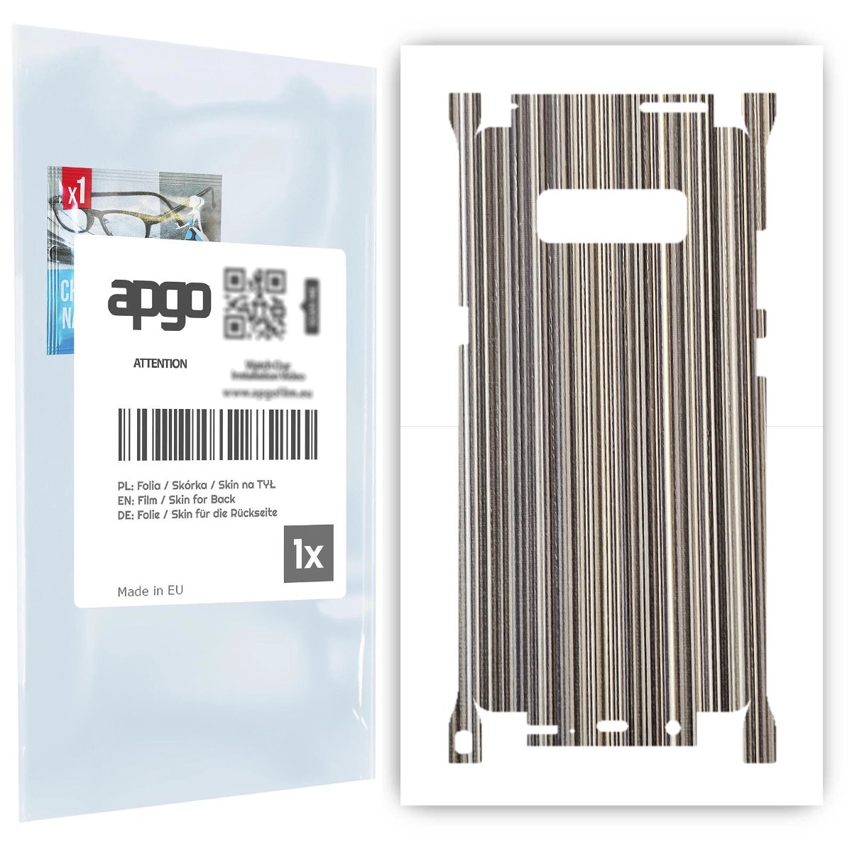 Folia naklejka skórka strukturalna na TYŁ+BOKI do Samsung Galaxy Note 8 -  Tkanina Paski Mix - apgo SKINS