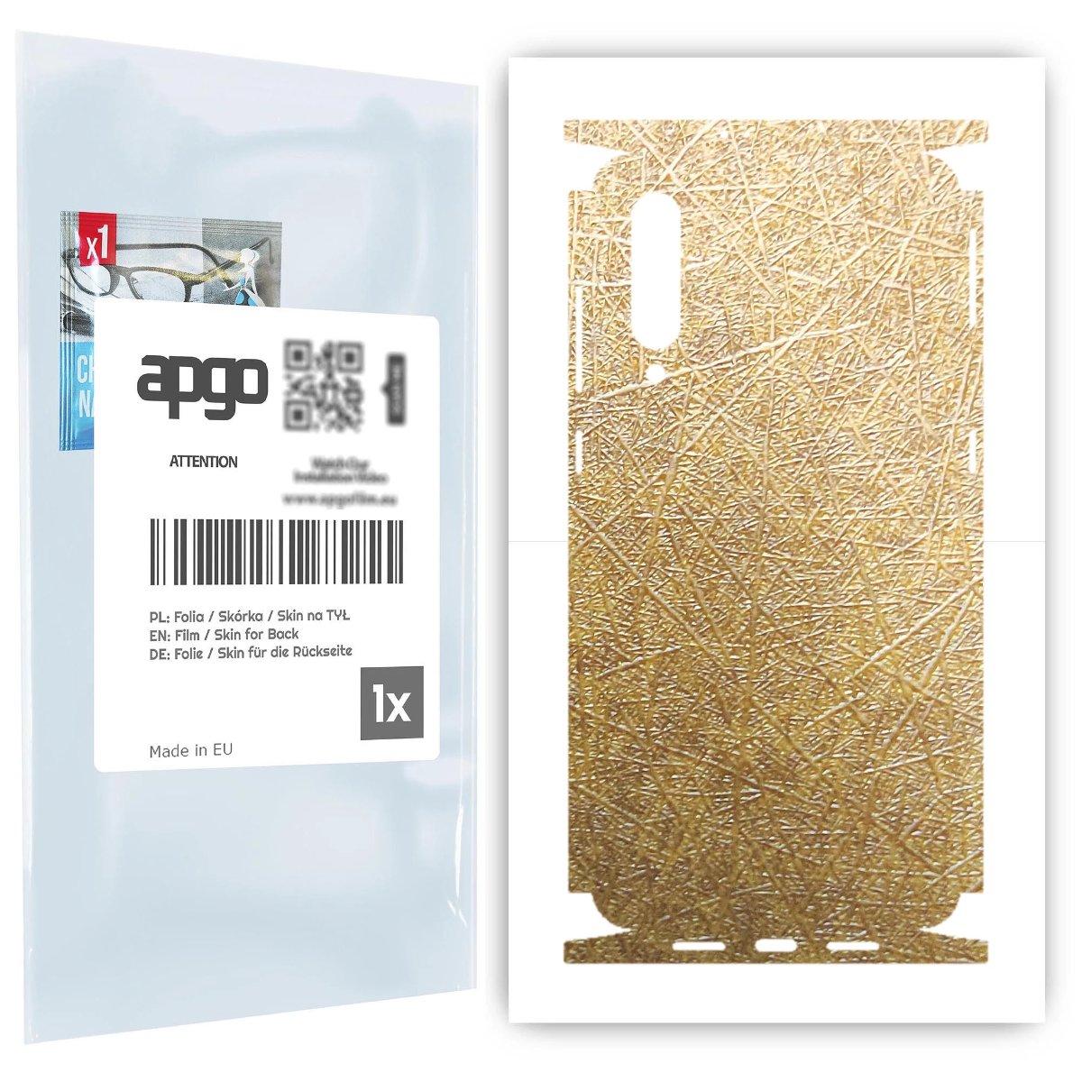 Folia naklejka skórka strukturalna na TYŁ+BOKI do Xiaomi Mi 9 -  Tkanina Włókno - apgo SKINS