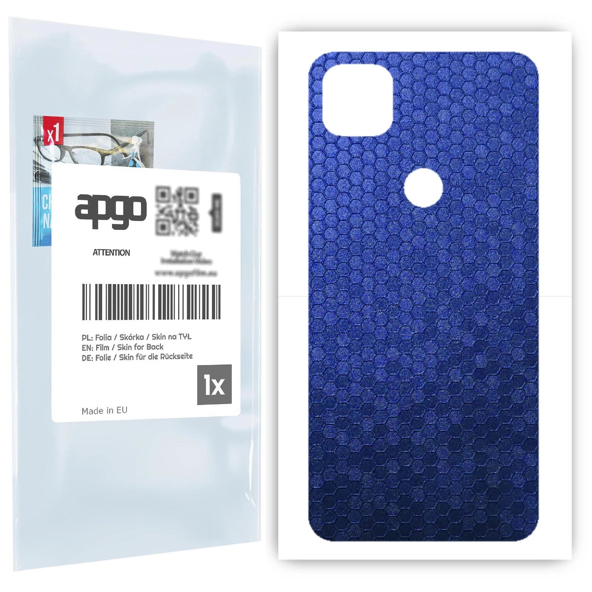 Folia naklejka skórka strukturalna na TYŁ do Google Pixel 4a -  Plaster Miodu Niebieski - apgo SKINS