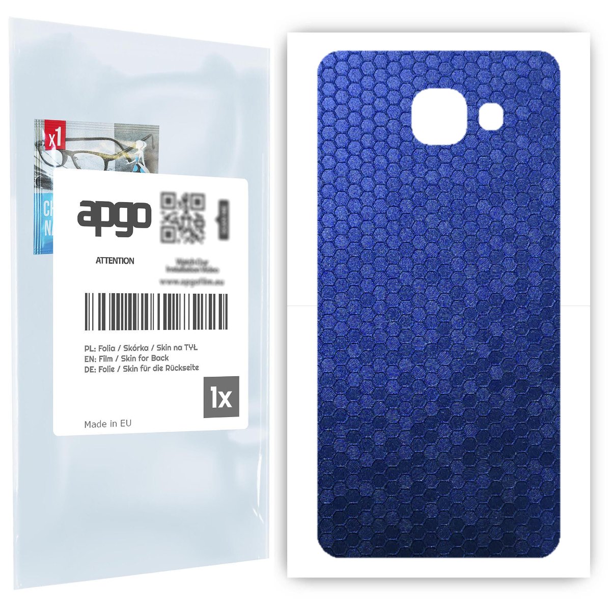 Folia naklejka skórka strukturalna na TYŁ do Samsung Galaxy A5 (2016) -  Plaster Miodu Niebieski - apgo SKINS