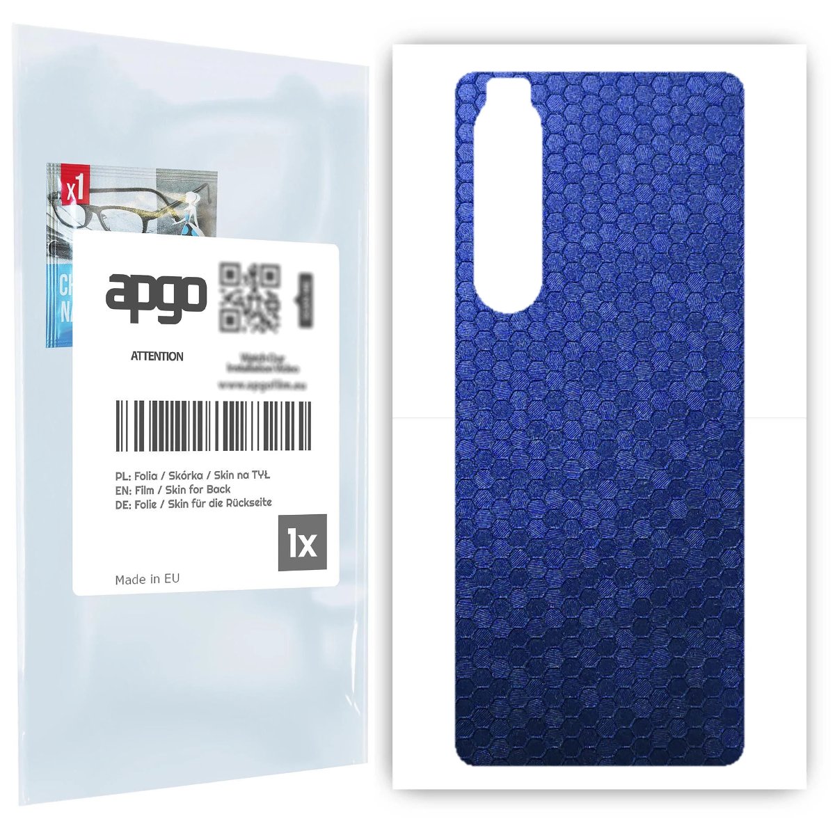 Folia naklejka skórka strukturalna na TYŁ do Sony Xperia 1 III -  Plaster Miodu Niebieski - apgo SKINS