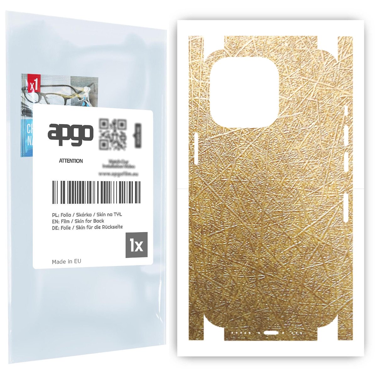 Folia naklejka skórka strukturalna na TYŁ+BOKI do Apple iPhone 13 Pro -  Tkanina Włókno - apgo SKINS