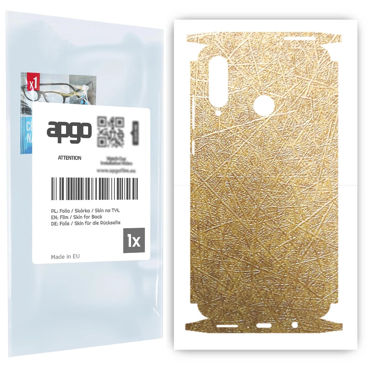 Folia naklejka skórka strukturalna na TYŁ+BOKI do Huawei P30 lite New Edition -  Tkanina Włókno - apgo SKINS