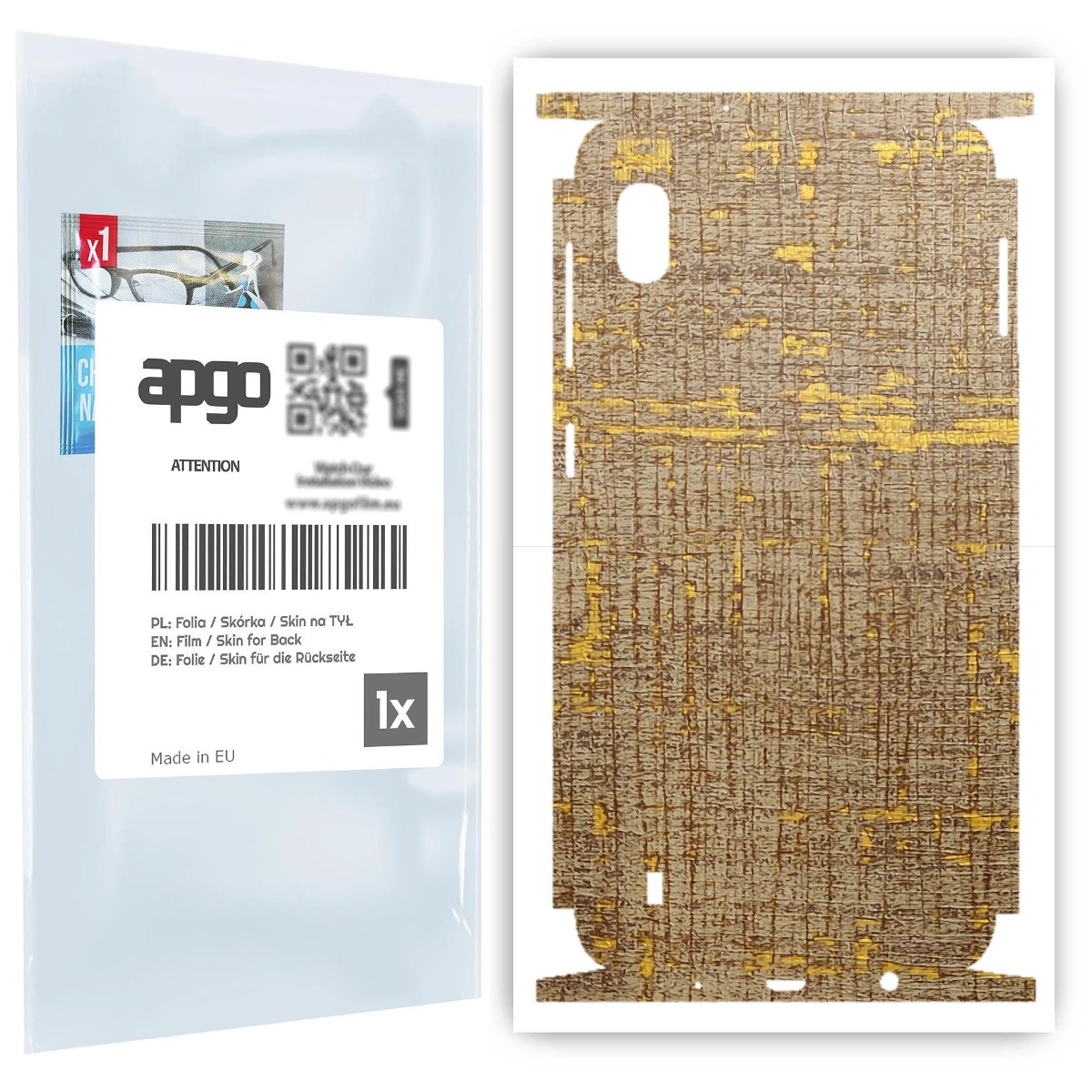 Folia naklejka skórka strukturalna na TYŁ+BOKI do Samsung Galaxy A10 -  Tkanina Vintage - apgo SKINS