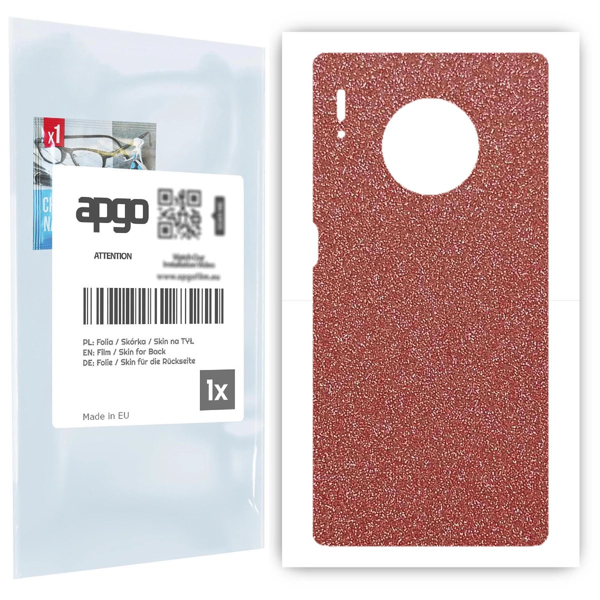 Folia naklejka skórka strukturalna na TYŁ do Huawei Mate 30 Pro -  Brokat Brzoskwiniowy - apgo SKINS