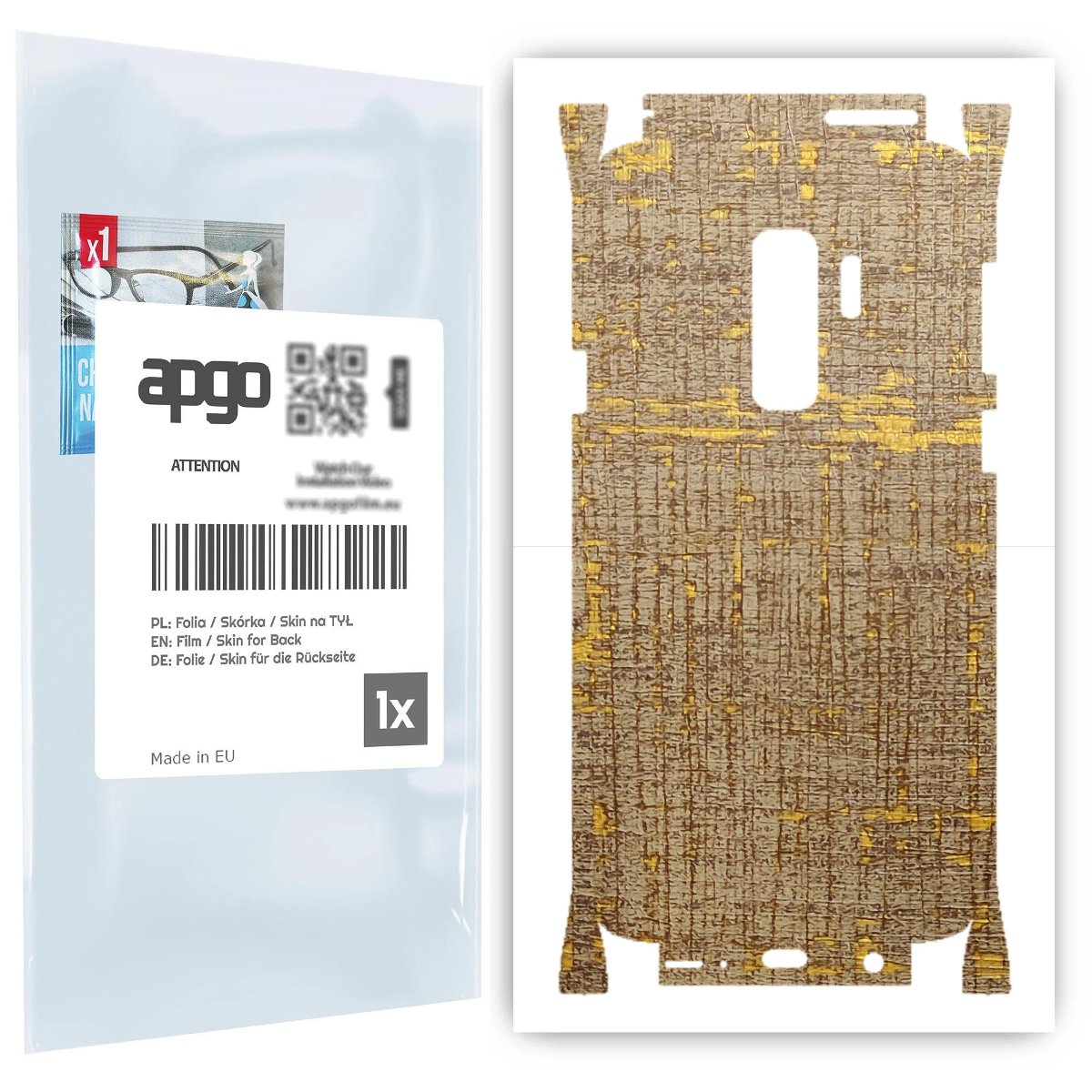 Folia naklejka skórka strukturalna na TYŁ+BOKI do Samsung Galaxy S9+ -  Tkanina Vintage - apgo SKINS