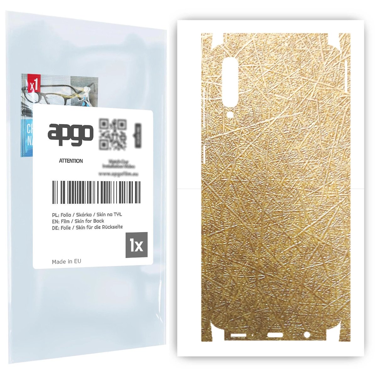 Folia naklejka skórka strukturalna na TYŁ+BOKI do Samsung Galaxy A50 -  Tkanina Włókno - apgo SKINS