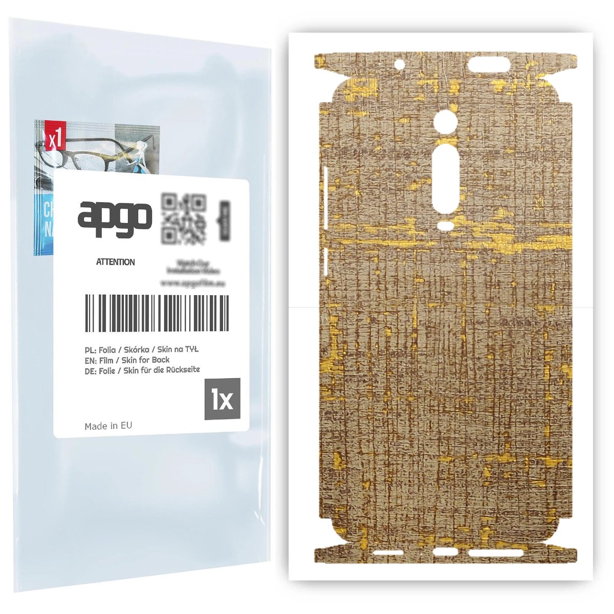 Folia naklejka skórka strukturalna na TYŁ+BOKI do Xiaomi Mi 9T -  Tkanina Vintage - apgo SKINS