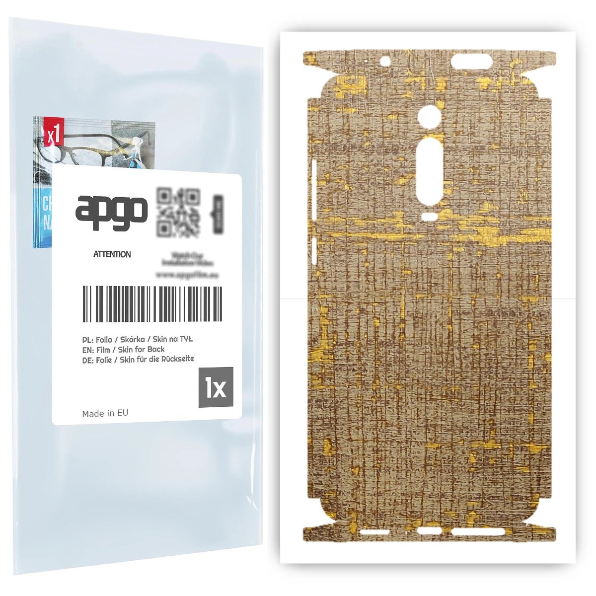 Folia naklejka skórka strukturalna na TYŁ+BOKI do Xiaomi Mi 9T Pro -  Tkanina Vintage - apgo SKINS