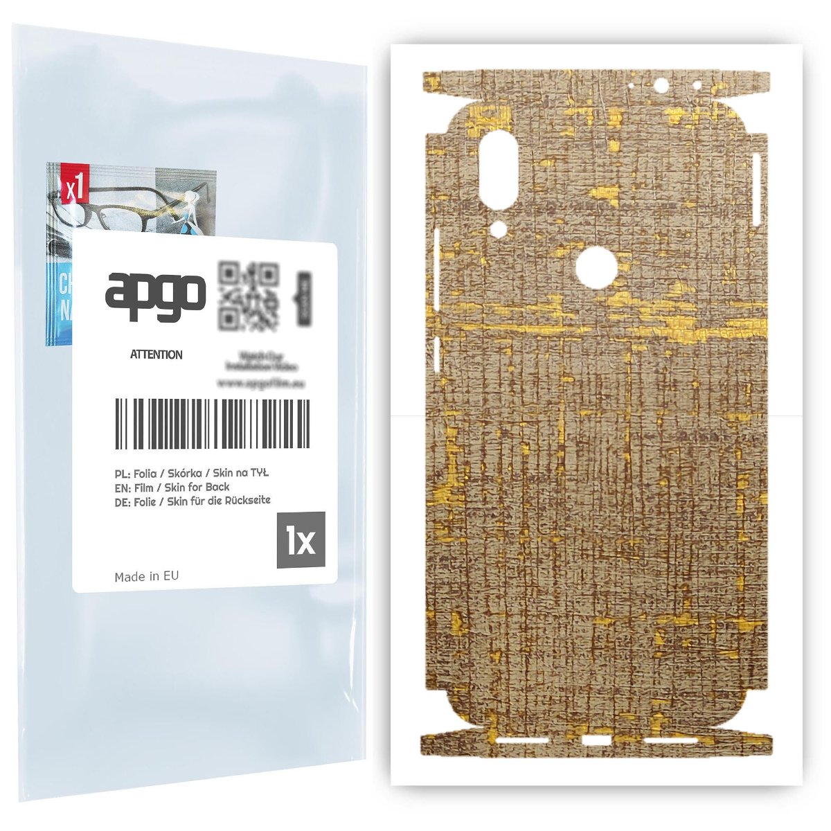 Folia naklejka skórka strukturalna na TYŁ+BOKI do Xiaomi Redmi 7 -  Tkanina Vintage - apgo SKINS