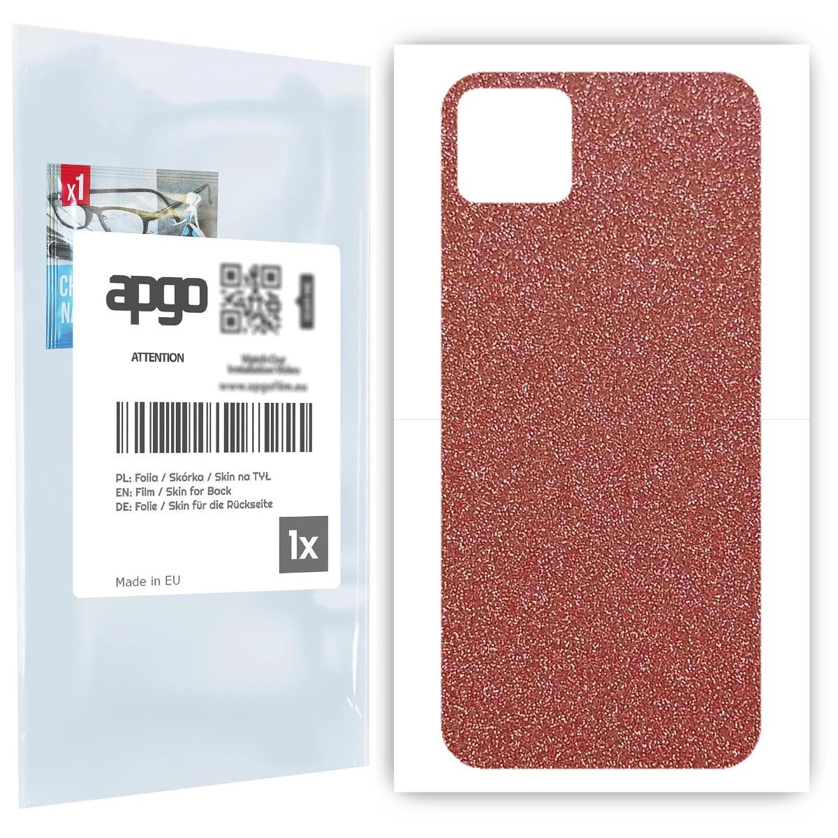 Folia naklejka skórka strukturalna na TYŁ do Cubot X20 Pro -  Brokat Brzoskwiniowy - apgo SKINS