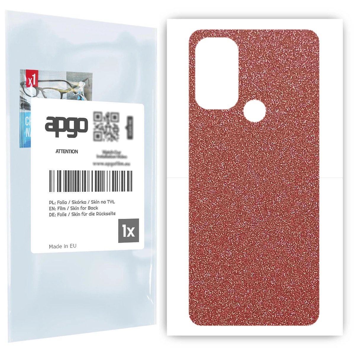 Folia naklejka skórka strukturalna na TYŁ do Motorola Moto G60s -  Brokat Brzoskwiniowy - apgo SKINS