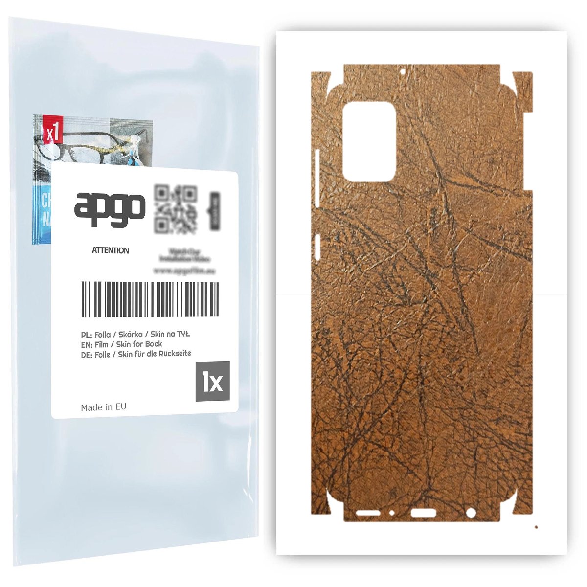 Folia naklejka skórka strukturalna na TYŁ+BOKI do Samsung Galaxy A31 -  Skóra Vintage - apgo SKINS