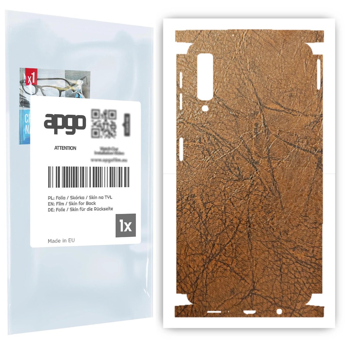 Folia naklejka skórka strukturalna na TYŁ+BOKI do Samsung Galaxy A7 (2018) -  Skóra Vintage - apgo SKINS