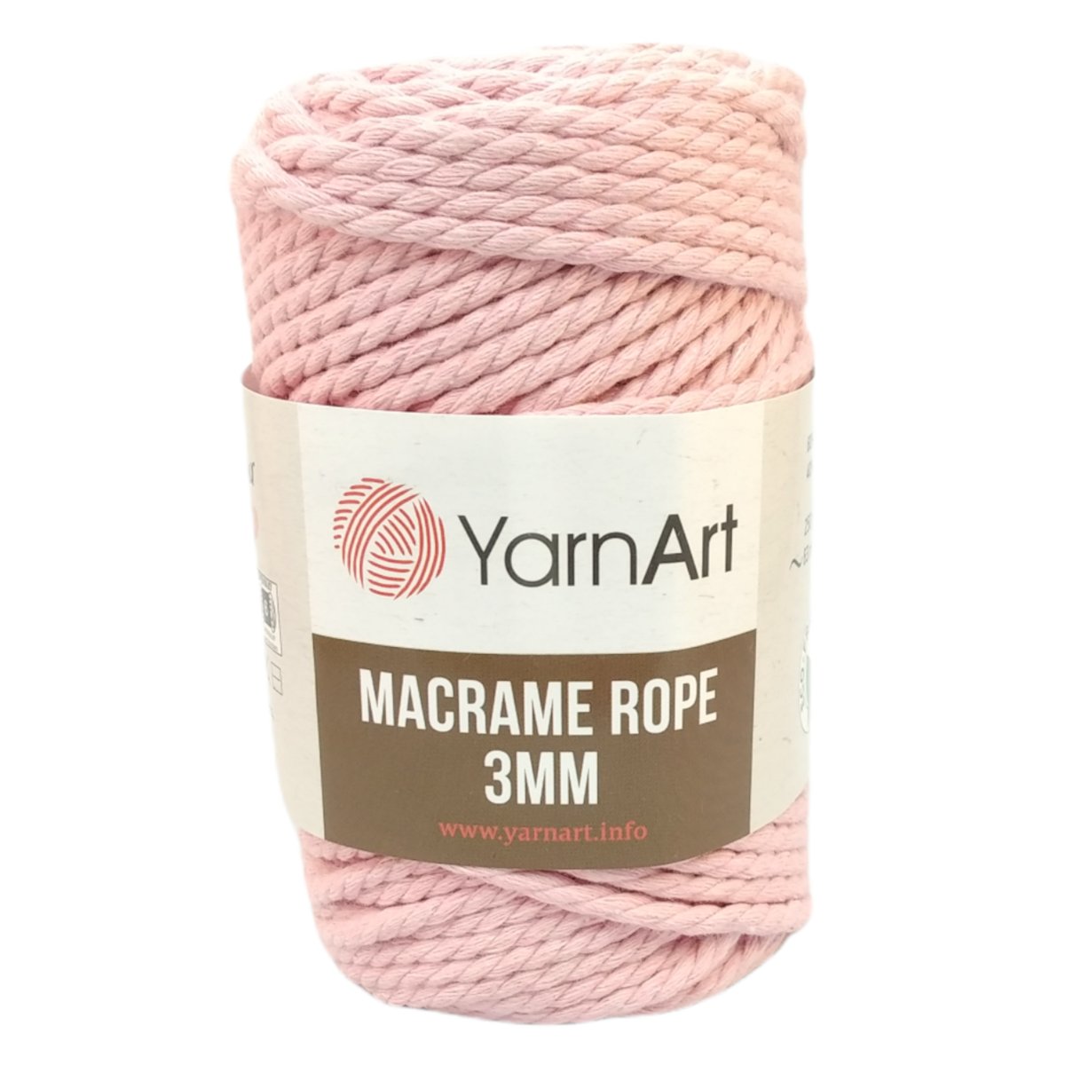 Sznurek YarnArt Macrame Rope 3mm- 762- jasny róż