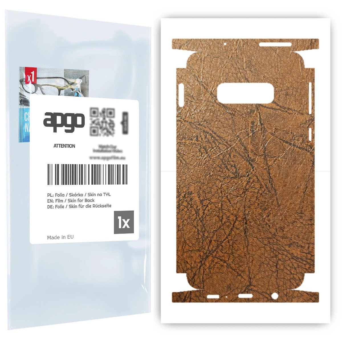 Folia naklejka skórka strukturalna na TYŁ+BOKI do Samsung Galaxy S10e -  Skóra Vintage - apgo SKINS