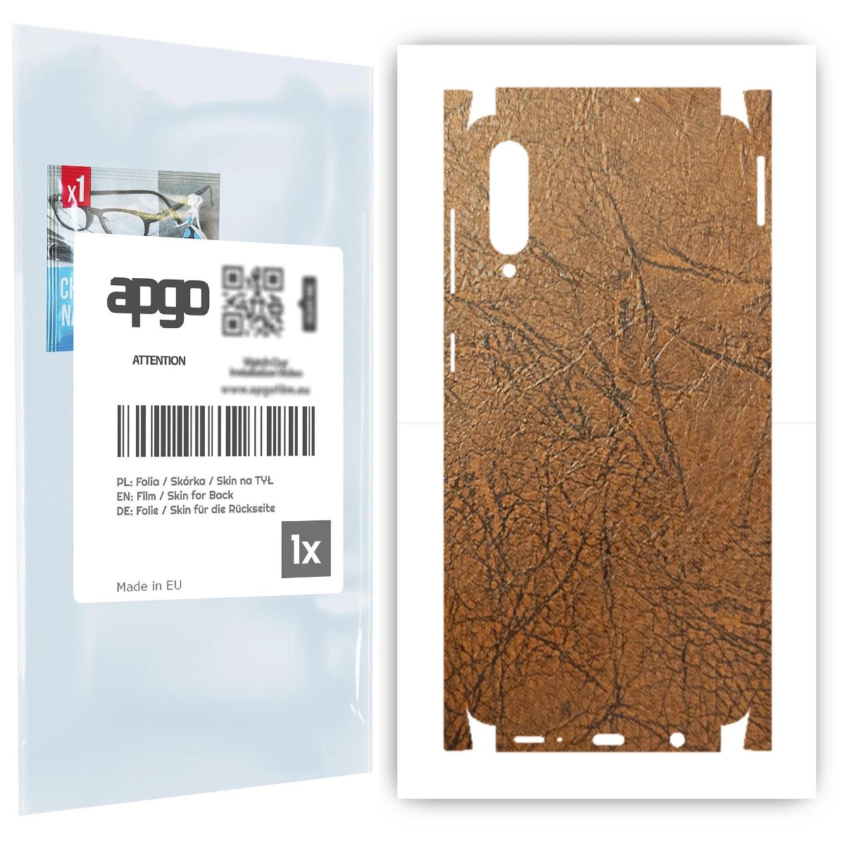 Folia naklejka skórka strukturalna na TYŁ+BOKI do Samsung Galaxy A50s -  Skóra Vintage - apgo SKINS
