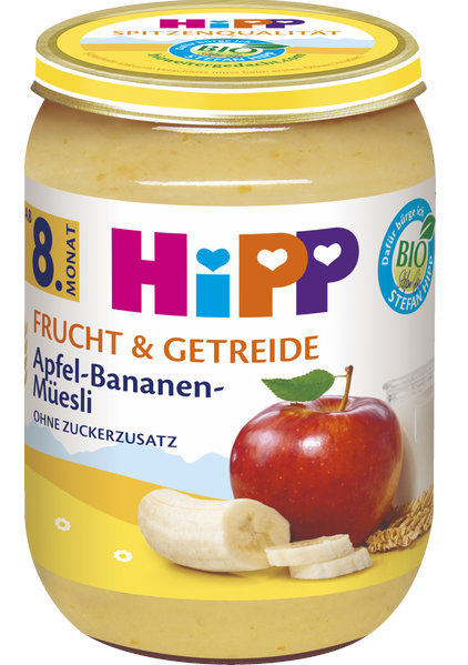 Hipp Jabłka i banany z musli od 8. miesiąca 190 g Bio