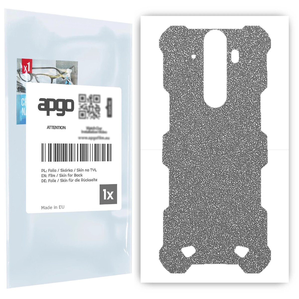 Folia naklejka skórka strukturalna na TYŁ do Doogee S58 Pro -  Brokat Srebrny - apgo SKINS