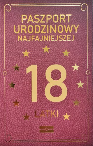 Kartka na 18 Paszport dla dziewczyny JCX34