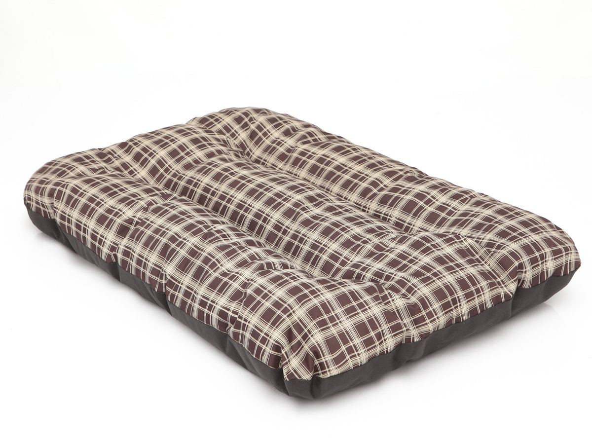 Materac dla psa Eco prestiż, 100 x 70cm, R2, brąz w kratę