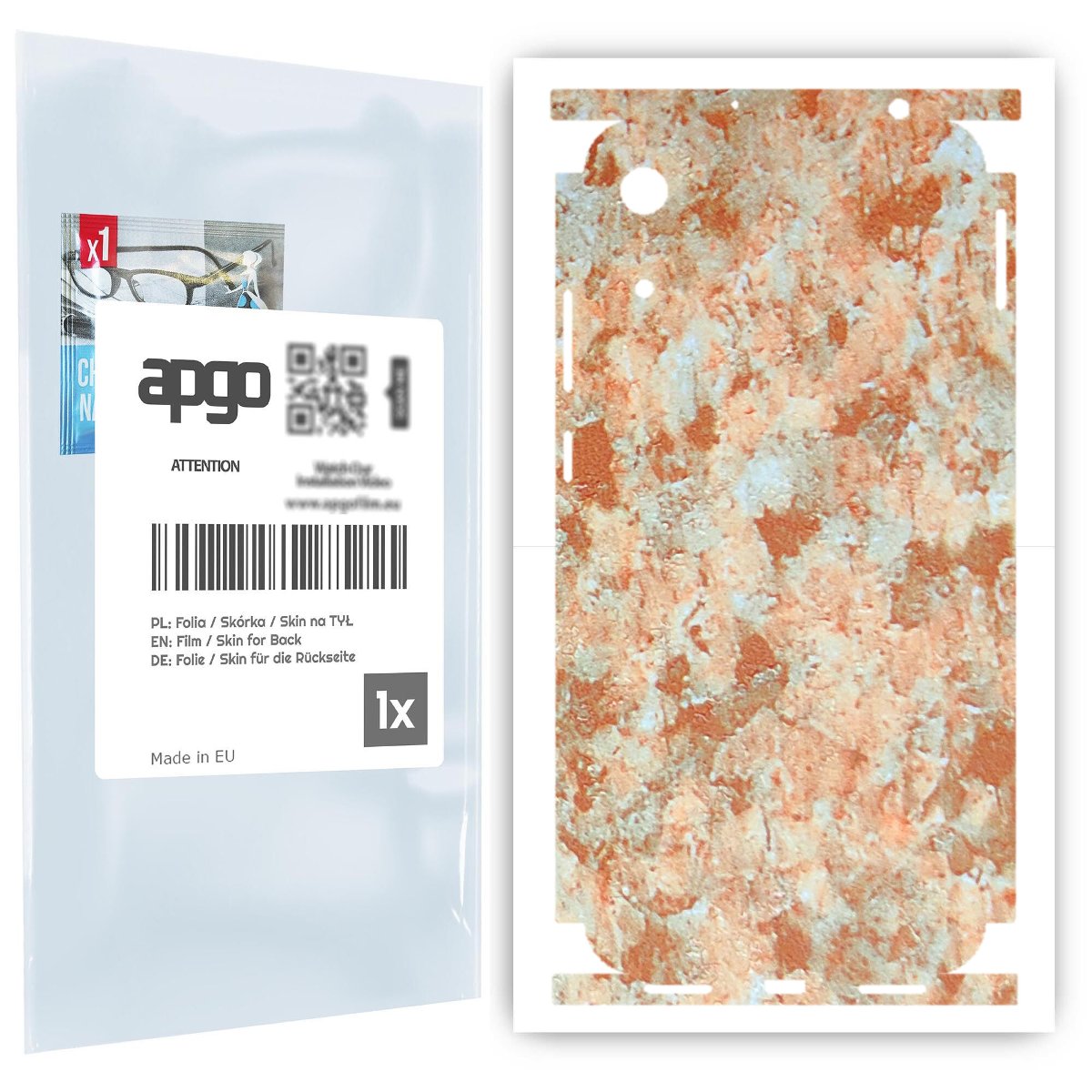 Folia naklejka skórka strukturalna na TYŁ+BOKI do Honor 8A 2020 -  Kamień Piaskowiec - apgo SKINS