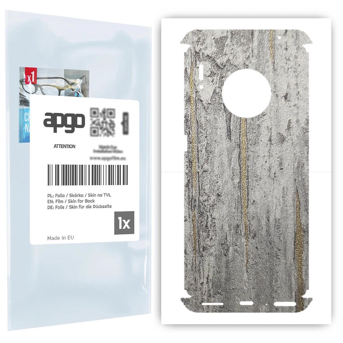 Folia naklejka skórka strukturalna na TYŁ+BOKI do Huawei Mate 30 Pro -  Beton Złote Paski - apgo SKINS
