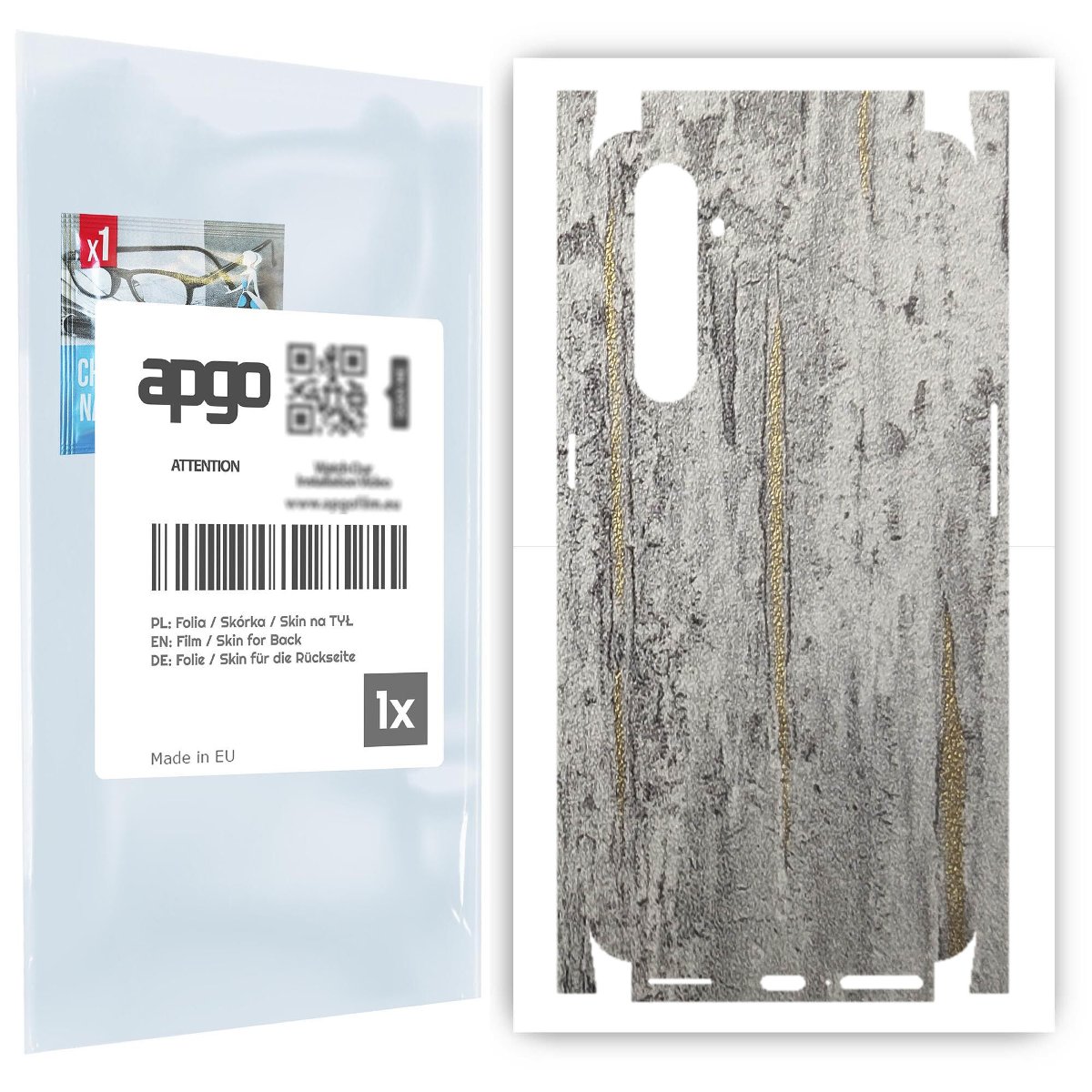 Folia naklejka skórka strukturalna na TYŁ+BOKI do Realme X50 Pro 5G -  Beton Złote Paski - apgo SKINS