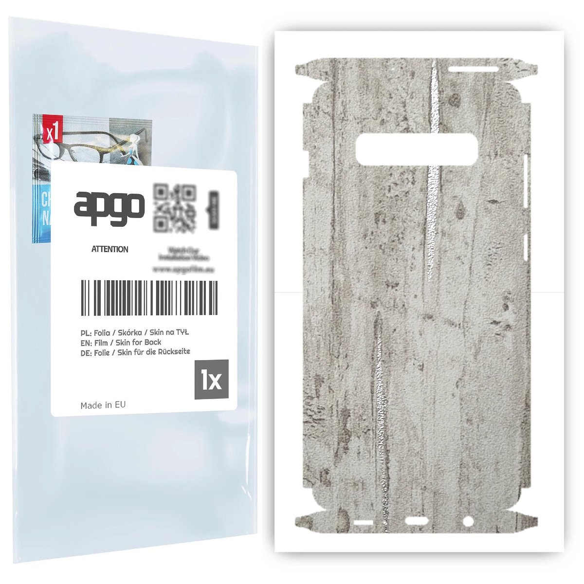 Folia naklejka skórka strukturalna na TYŁ+BOKI do Samsung Galaxy S10+ -  Beton Srebrne Paski - apgo SKINS