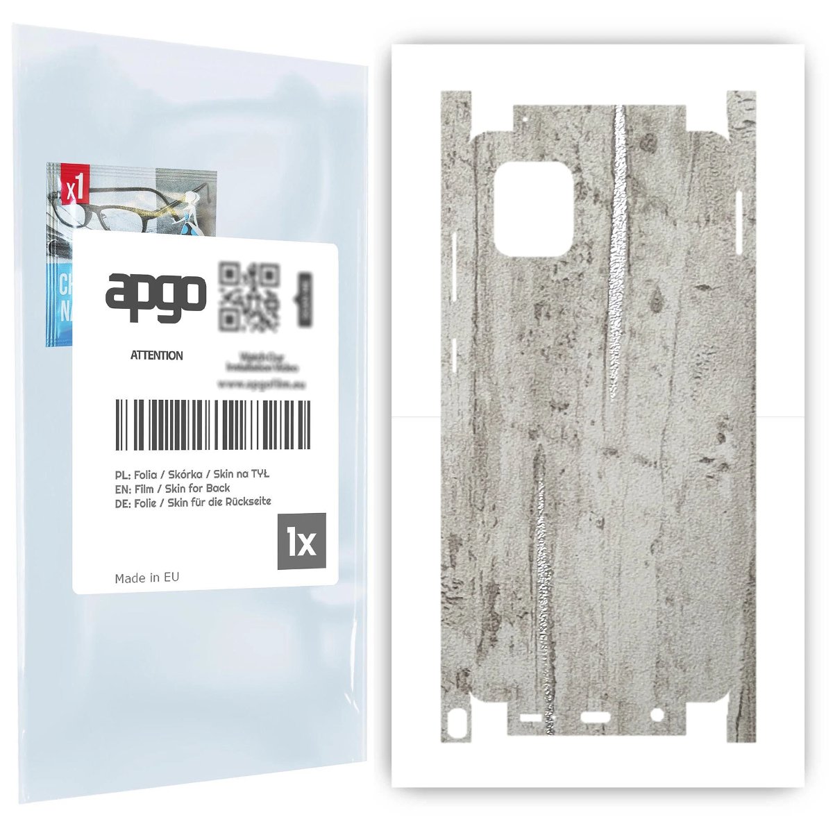 Folia naklejka skórka strukturalna na TYŁ+BOKI do Samsung Galaxy Note 10 Lite -  Beton Srebrne Paski - apgo SKINS