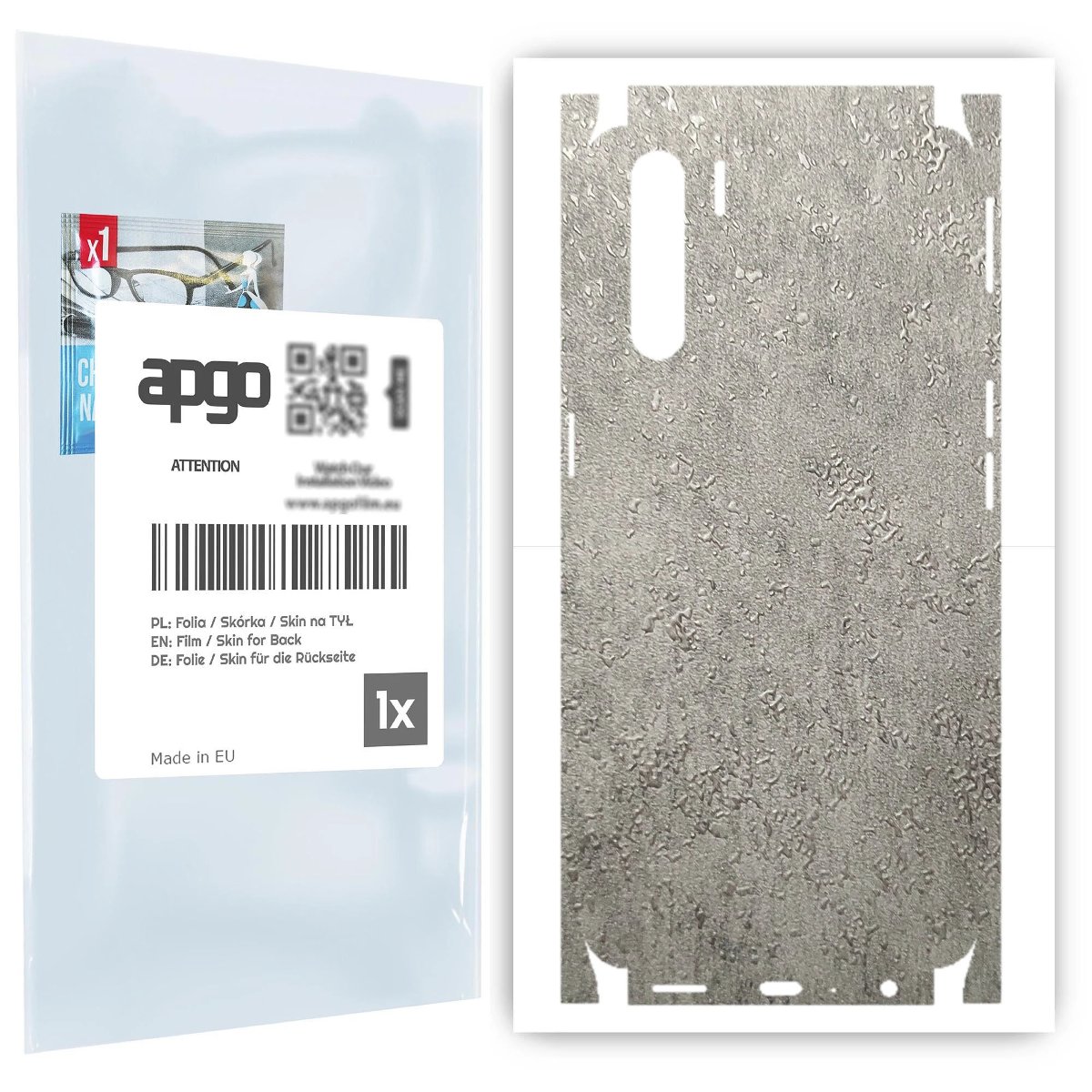 Folia naklejka skórka strukturalna na TYŁ+BOKI do Oppo A91 -  Beton - apgo SKINS
