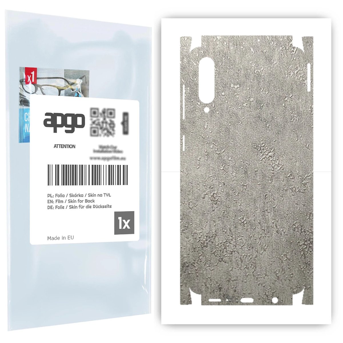 Folia naklejka skórka strukturalna na TYŁ+BOKI do Samsung Galaxy A50s -  Beton - apgo SKINS