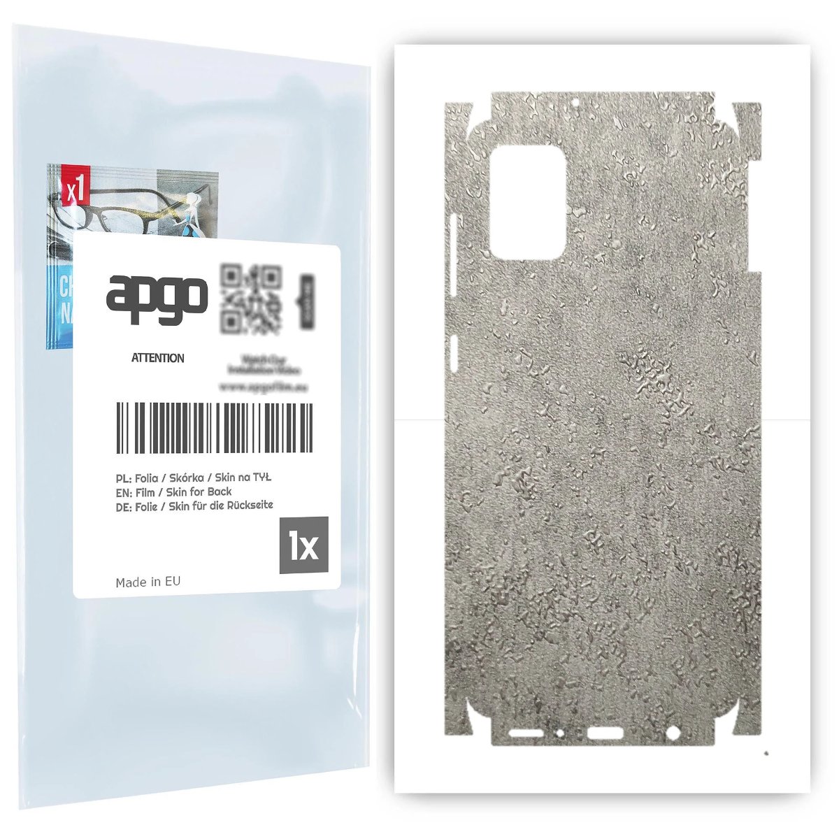 Folia naklejka skórka strukturalna na TYŁ+BOKI do Samsung Galaxy A31 -  Beton - apgo SKINS