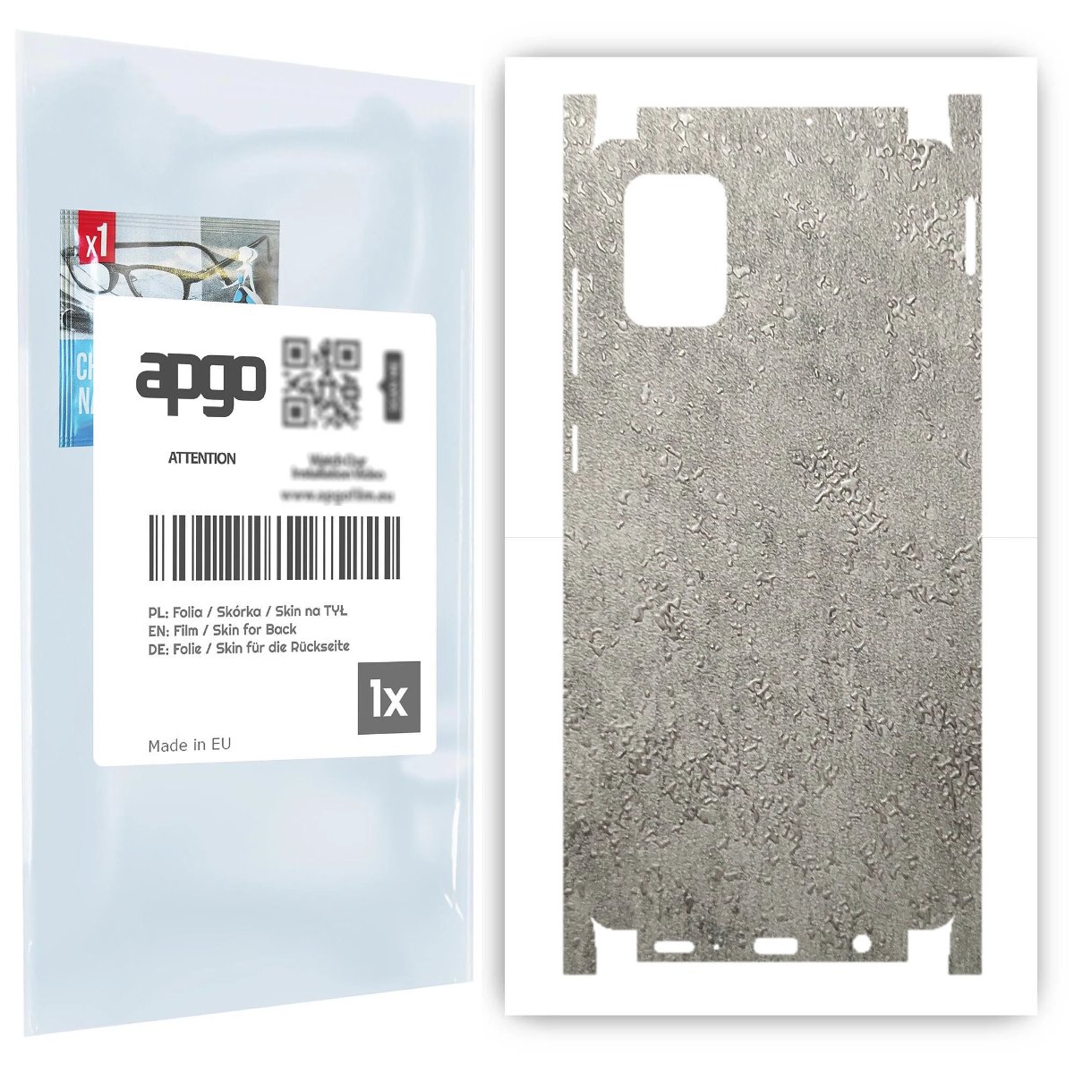 Folia naklejka skórka strukturalna na TYŁ+BOKI do Samsung Galaxy A71 -  Beton - apgo SKINS
