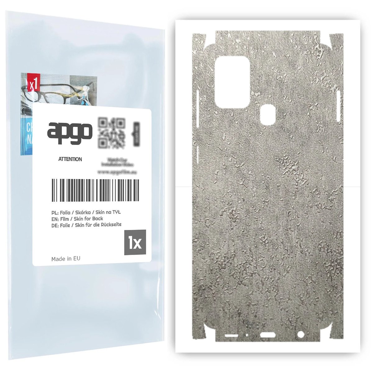 Folia naklejka skórka strukturalna na TYŁ+BOKI do Samsung Galaxy A21s -  Beton - apgo SKINS