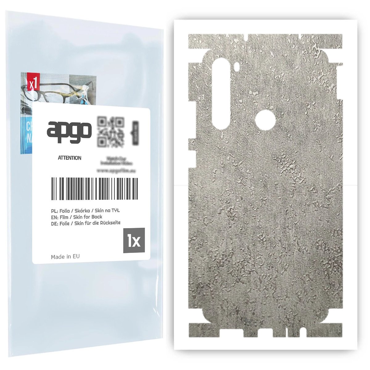 Folia naklejka skórka strukturalna na TYŁ+BOKI do Xiaomi Redmi Note 8T -  Beton - apgo SKINS