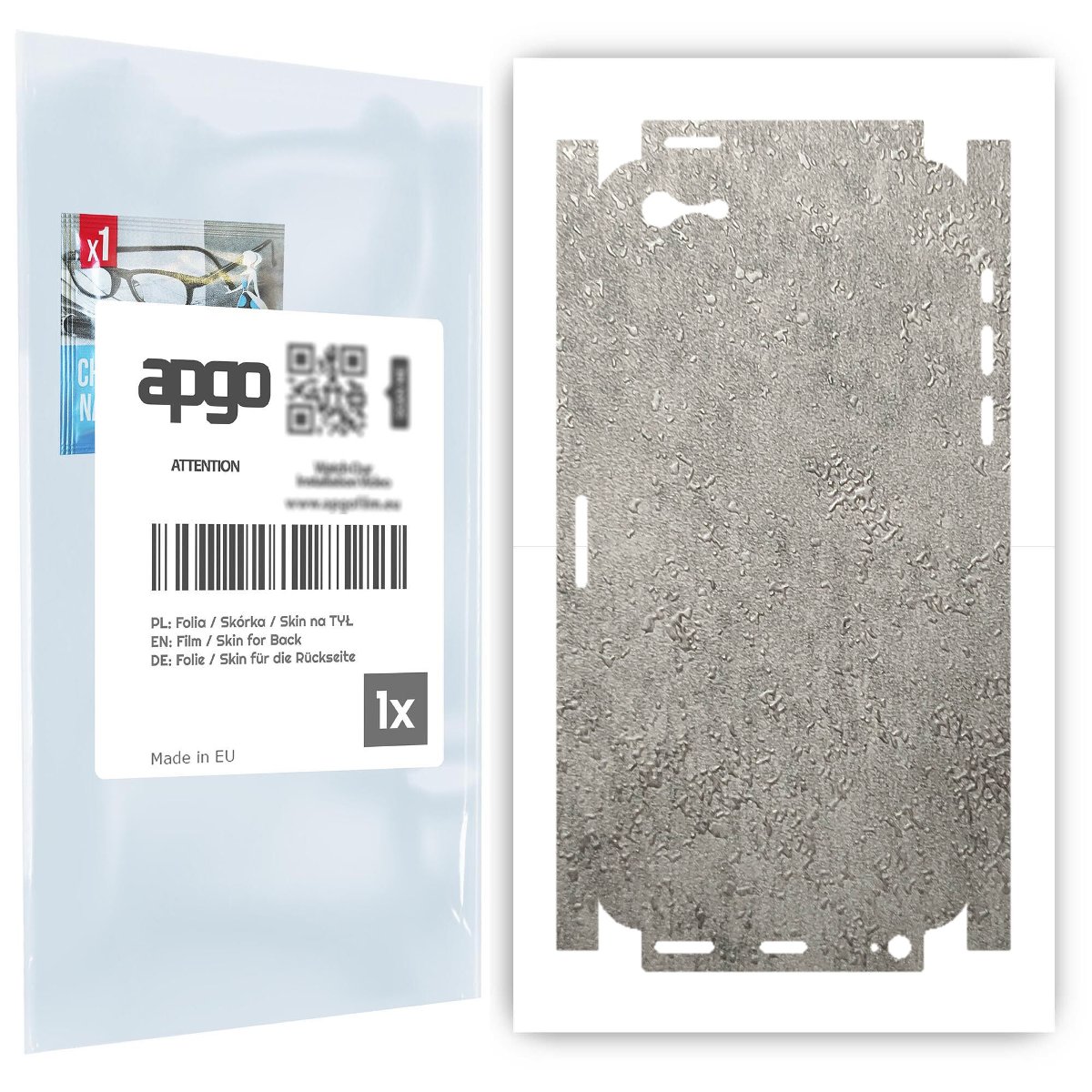 Folia naklejka skórka strukturalna na TYŁ+BOKI do Apple iPhone 5s -  Beton - apgo SKINS